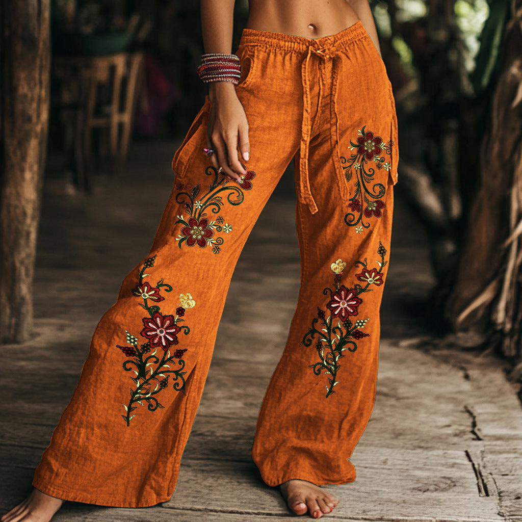 Womens Wide-Leg Casual Pants