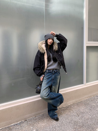 Womens Wide Leg Denim Pants