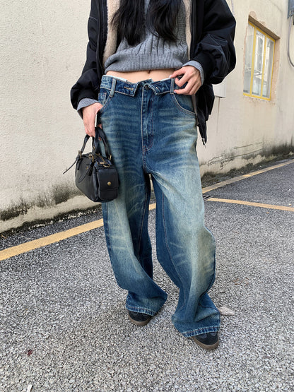 Womens Wide Leg Denim Pants