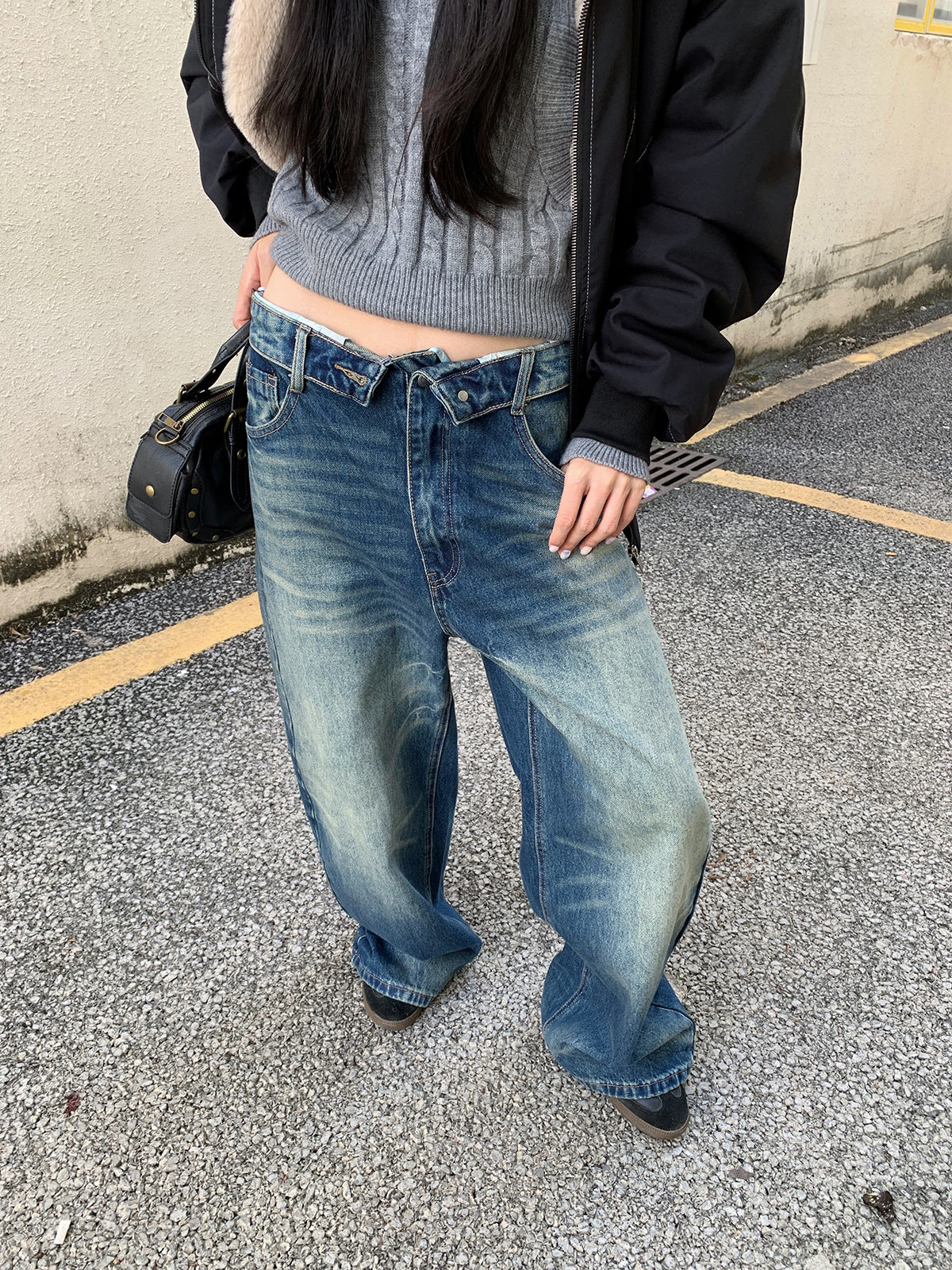Womens Wide Leg Denim Pants