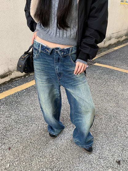 Womens Wide Leg Denim Pants