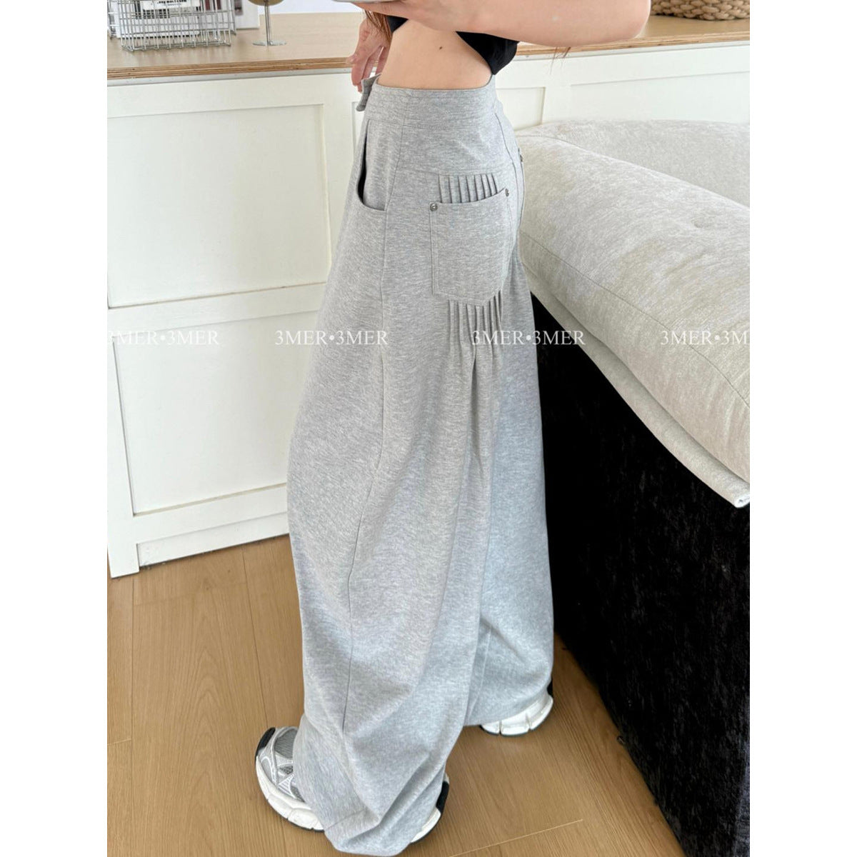 Womens Wide-Leg Sweatpants High Waisted Casual Pants