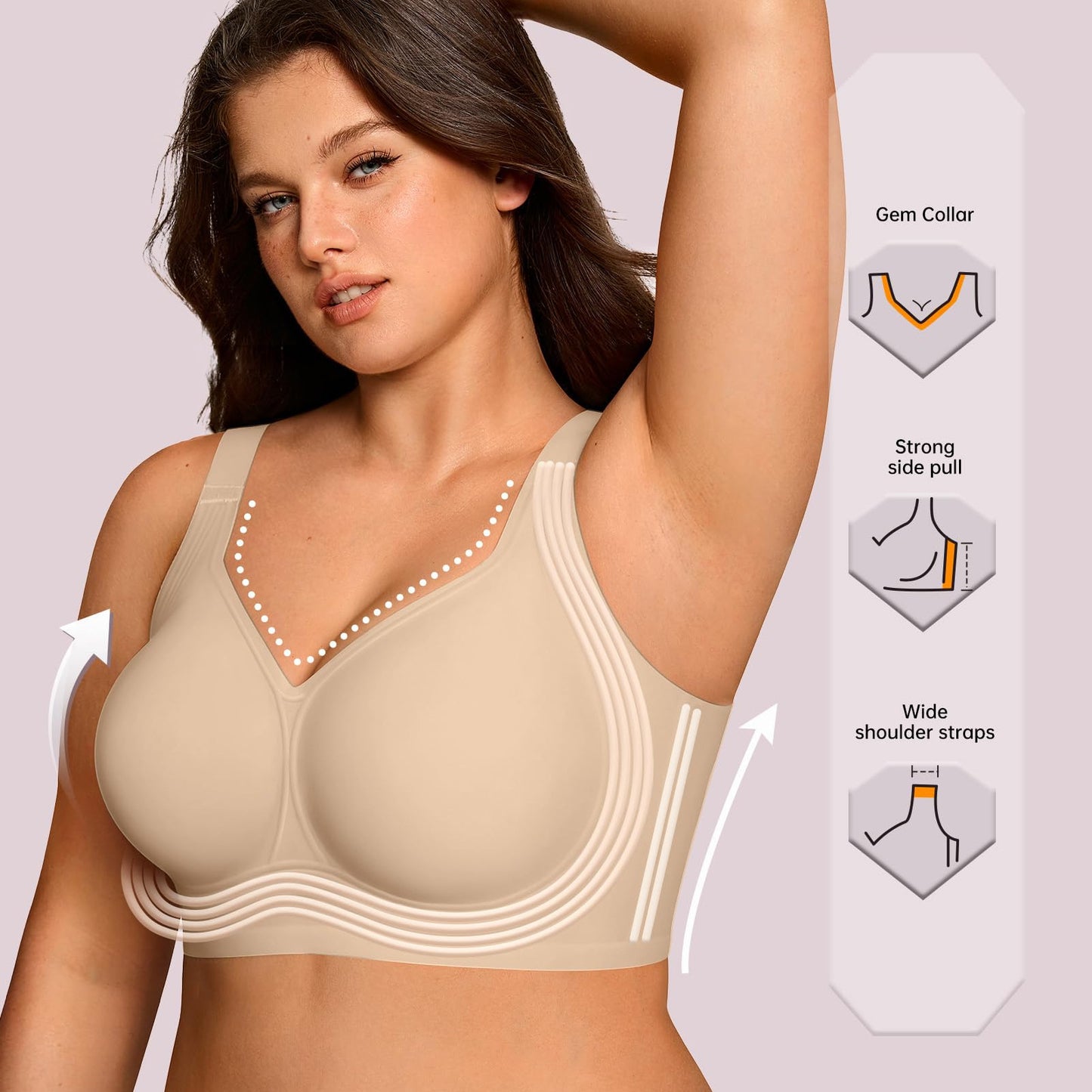 Womens Wireless Seamless Support Bra