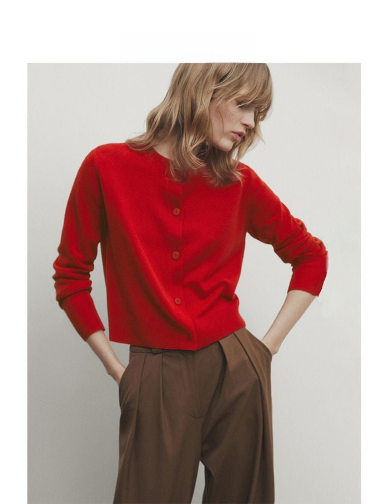 Womens Wool Blend Knitted Cardigan