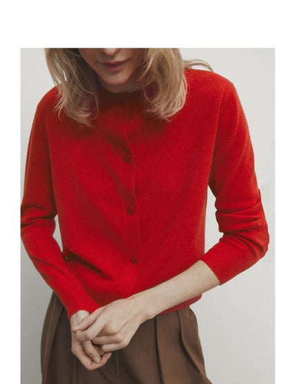 Womens Wool Blend Knitted Cardigan