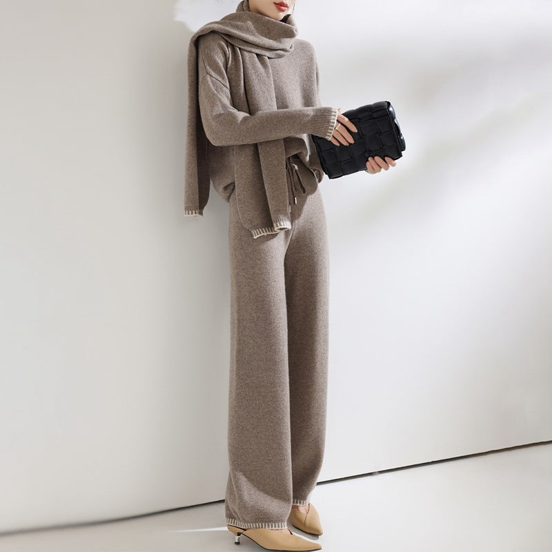 Womens Wool Knitted Three-Piece Set