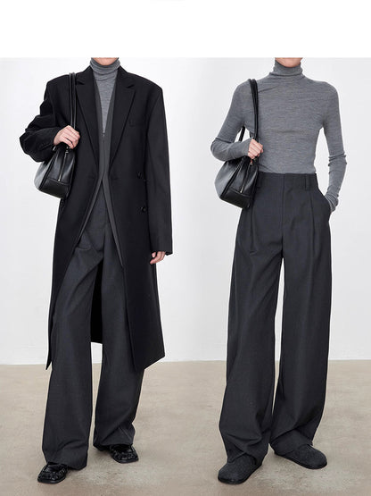 Womens Worsted Wool Wide Leg Pants