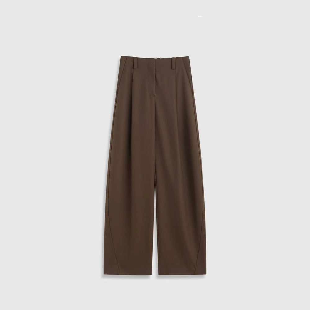 Womens Worsted Wool Wide Leg Pants