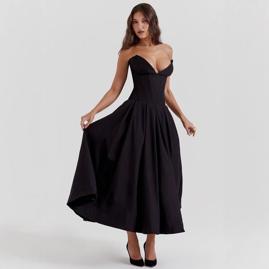 Womens Wrap V-Neck Sleeveless Dress
