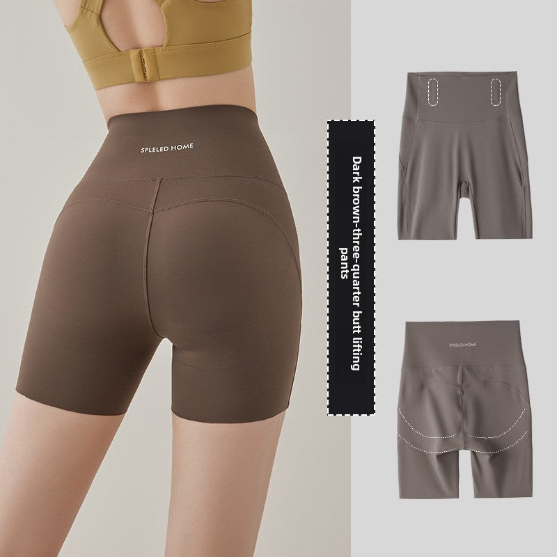 Womens Yoga Shorts Quick Dry High Elastic Fitness Capris