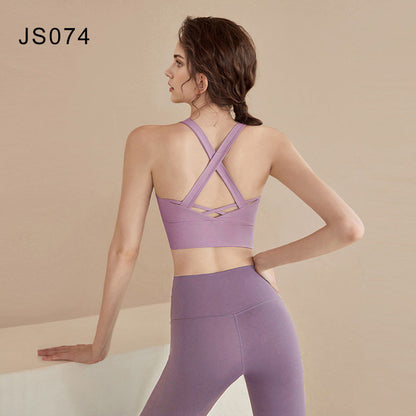 Womens Yoga Sports Set with Support Bra and Leggings