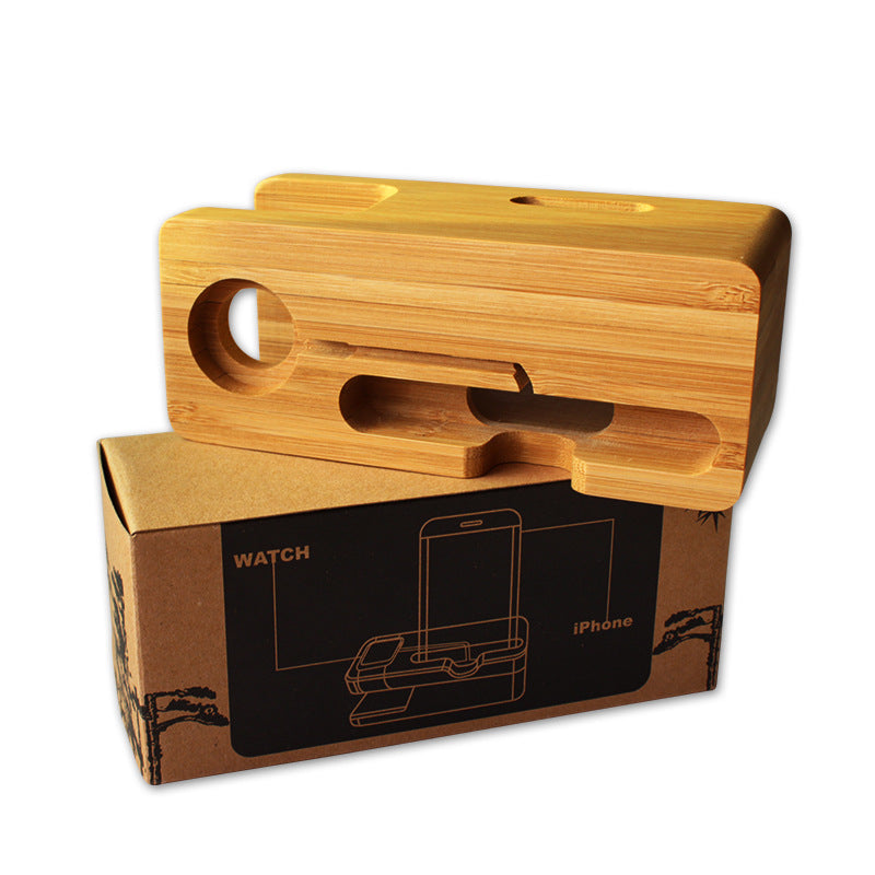 Wood and bamboo mobile phone stand