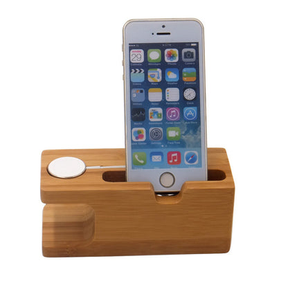 Wood and bamboo mobile phone stand