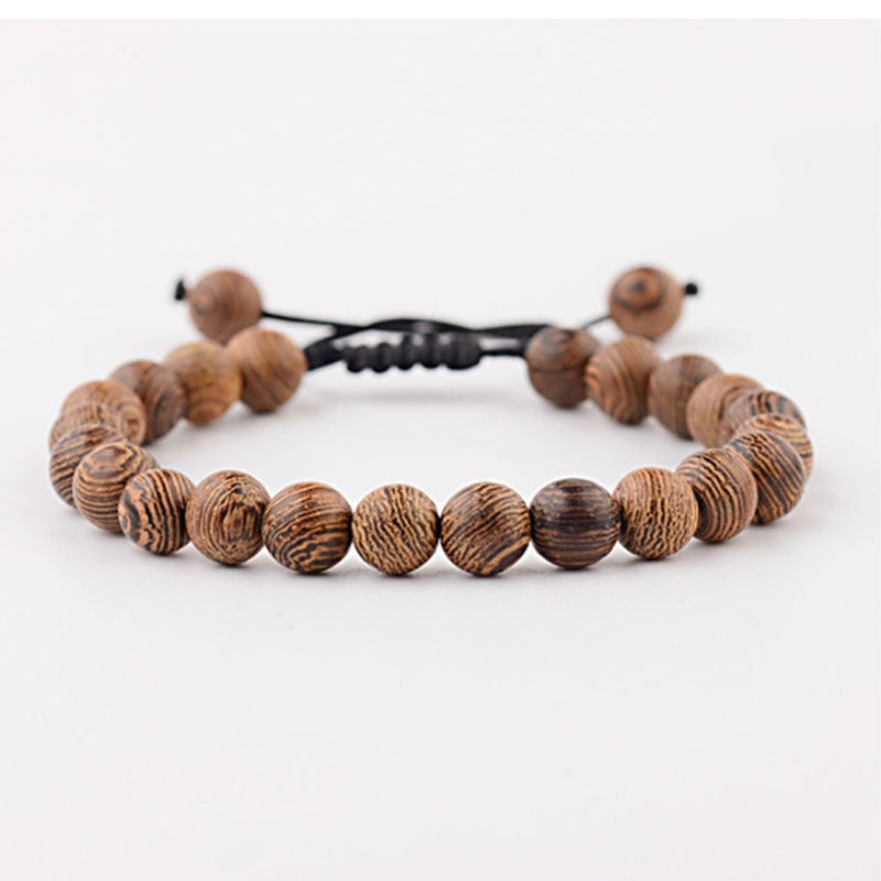 Wood bead bracelet