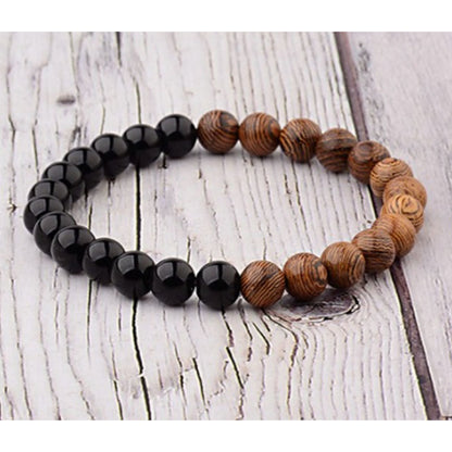 Wood bead bracelet