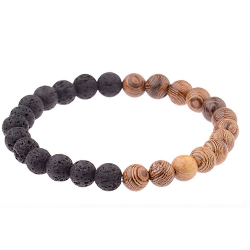 Wood bead bracelet
