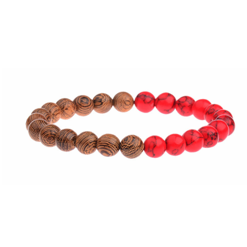 Wood bead bracelet
