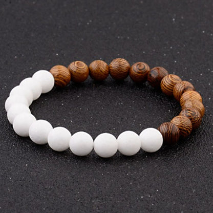 Wood bead bracelet