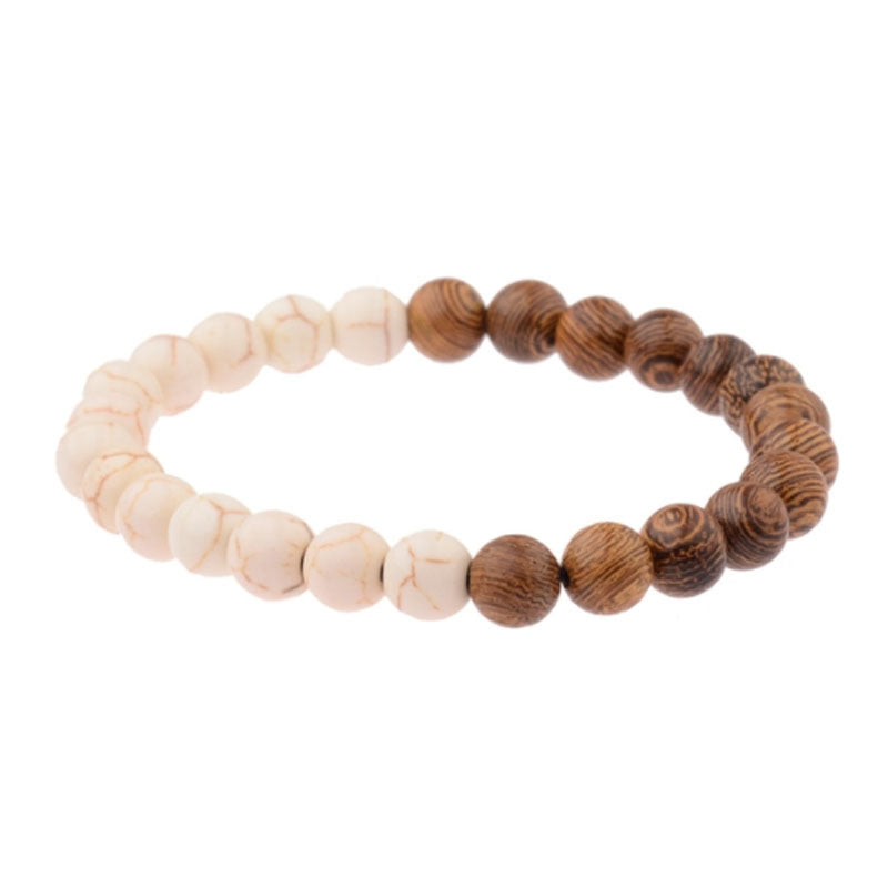 Wood bead bracelet
