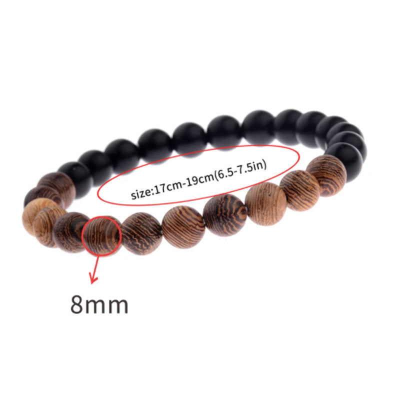 Wood bead bracelet