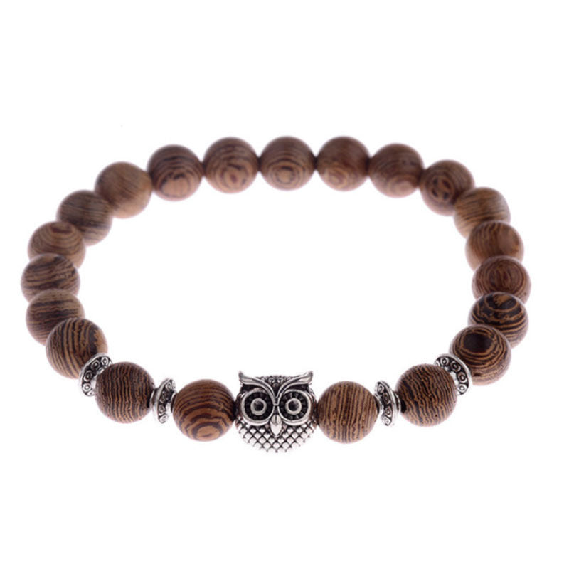 Wood bead bracelet