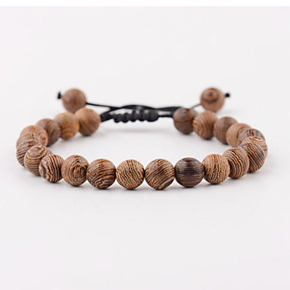 Wood bead bracelet