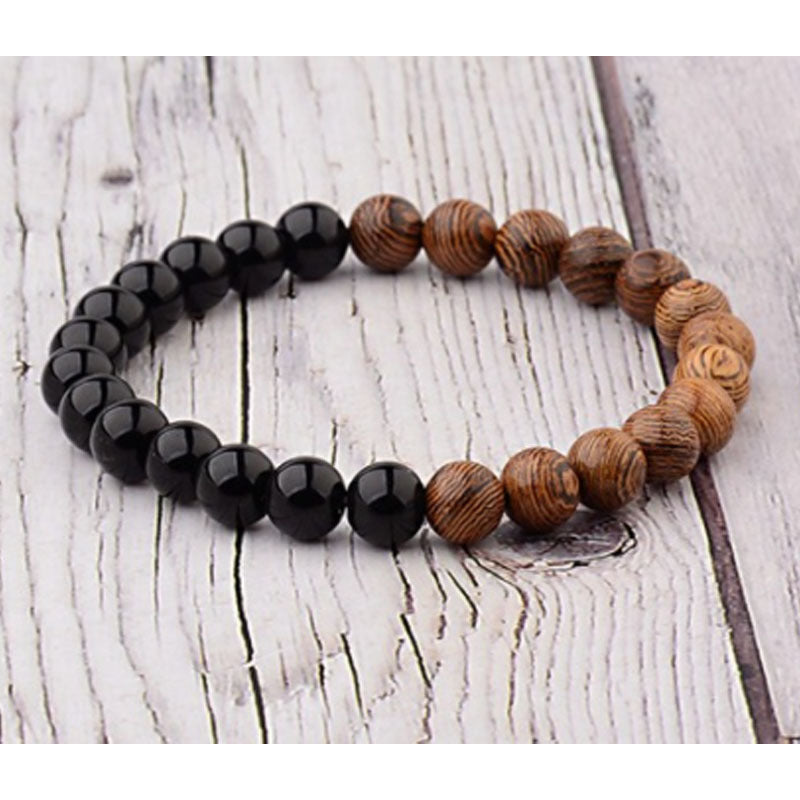 Wood bead bracelet