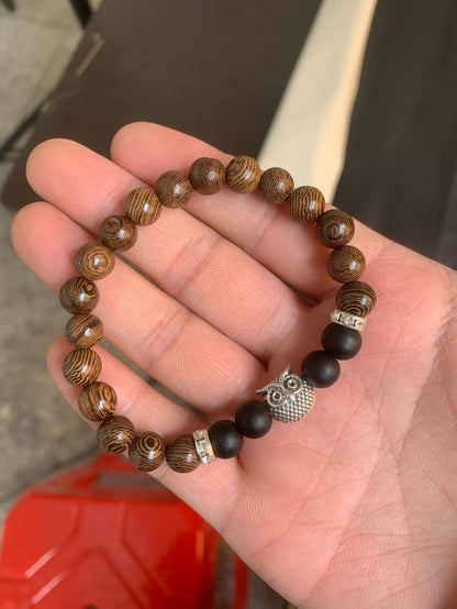 Wood bead bracelet