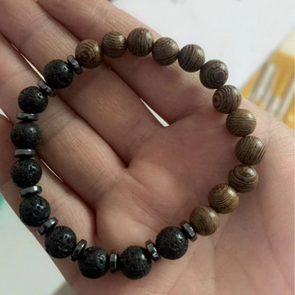 Wood bead bracelet