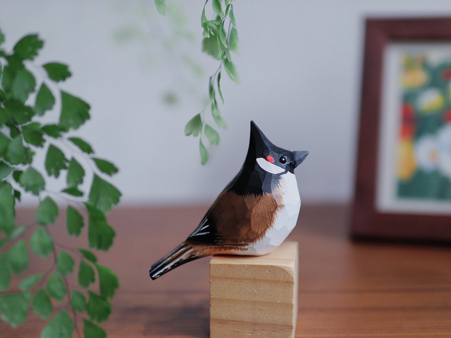 Wood-carved bird