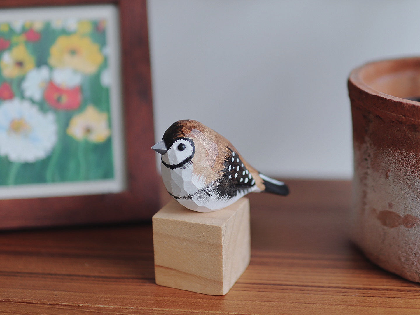 Wood-carved bird