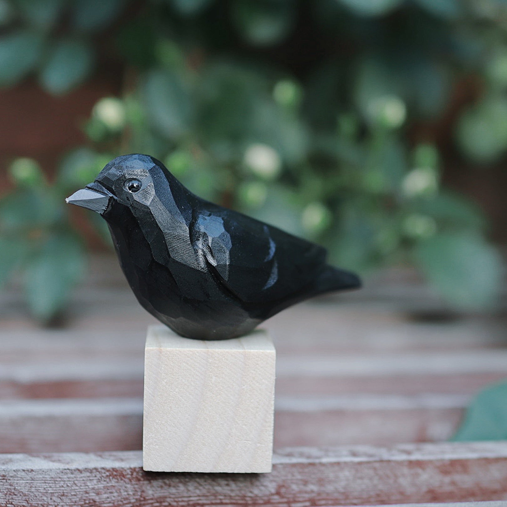 Wood-carved bird