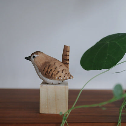 Wood-carved bird