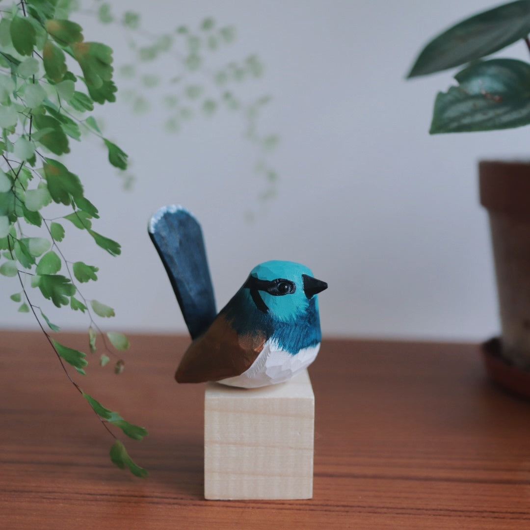 Wood-carved bird