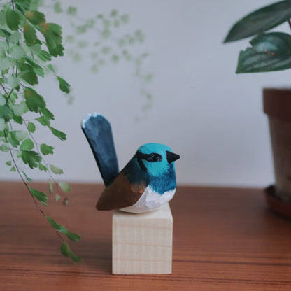 Wood-carved bird