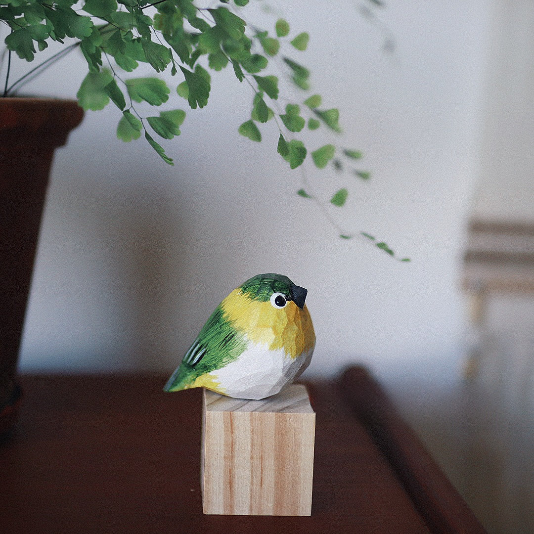 Wood-carved bird
