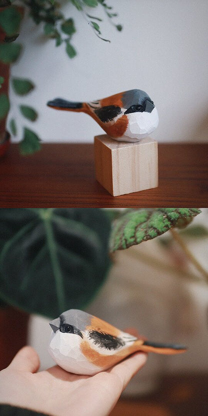 Wood-carved bird