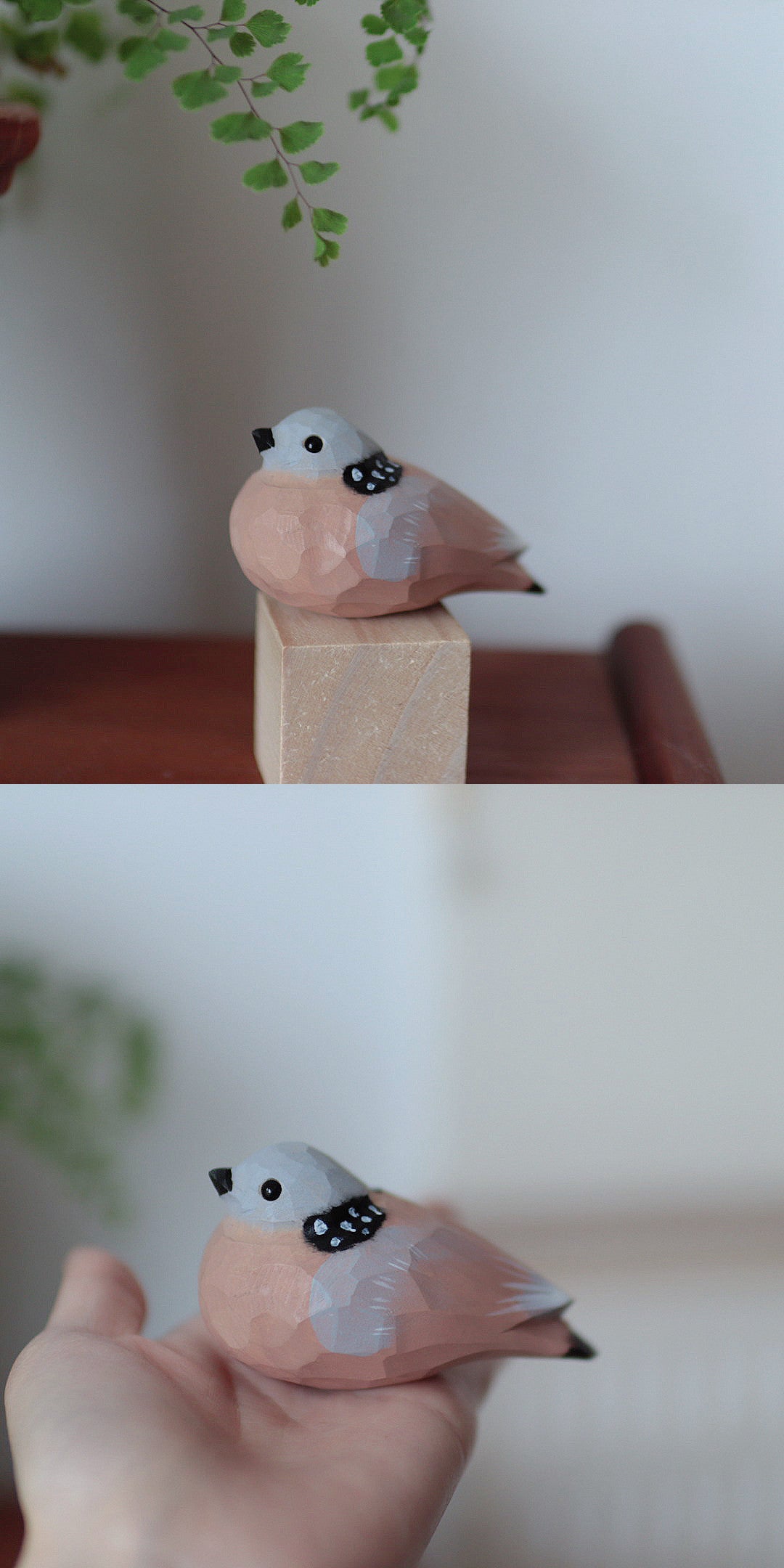 Wood-carved bird
