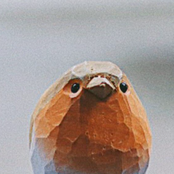 Wood-carved bird