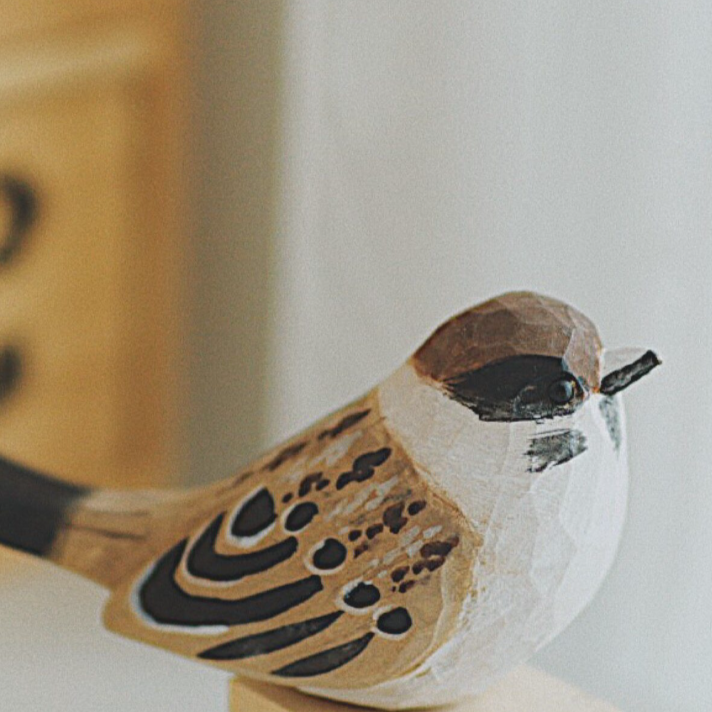 Wood-carved bird