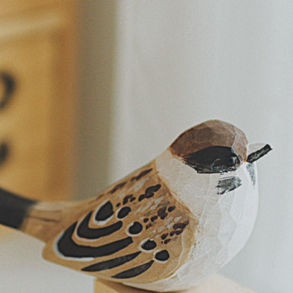 Wood-carved bird
