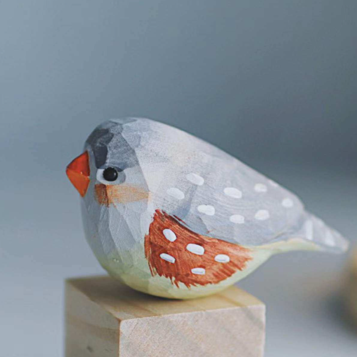 Wood-carved bird