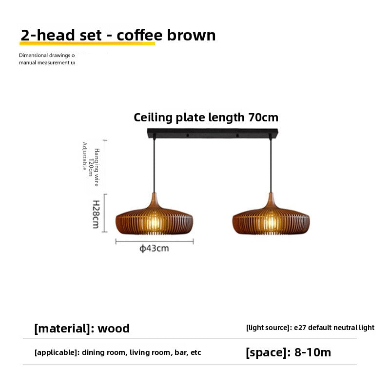 Wood chandelier lamp