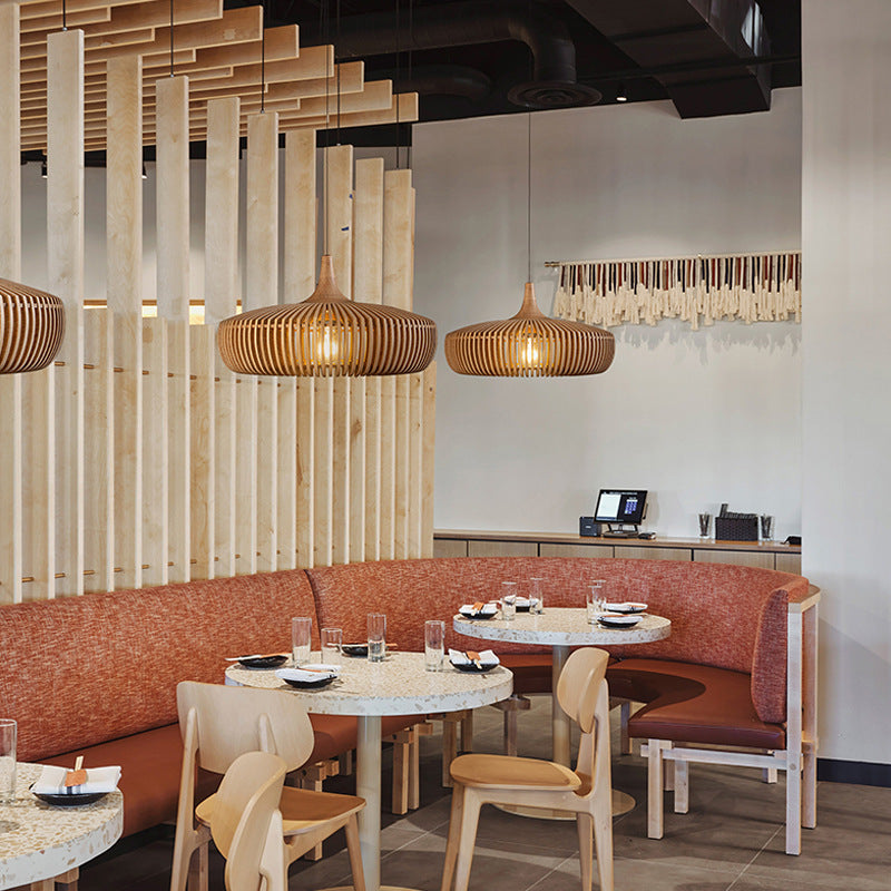 Wood chandelier lamp