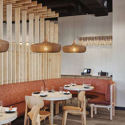 Wood chandelier lamp