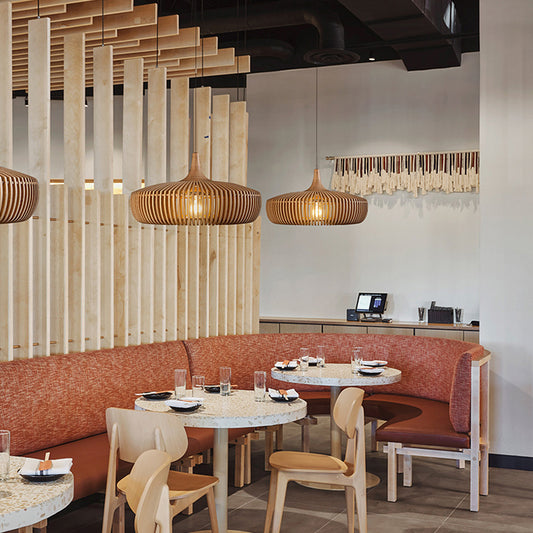 Wood chandelier lamp