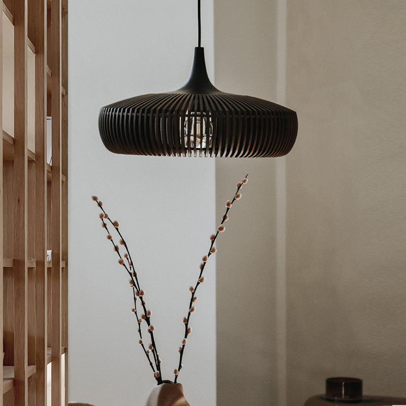 Wood chandelier lamp