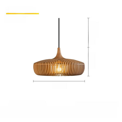 Wood chandelier lamp