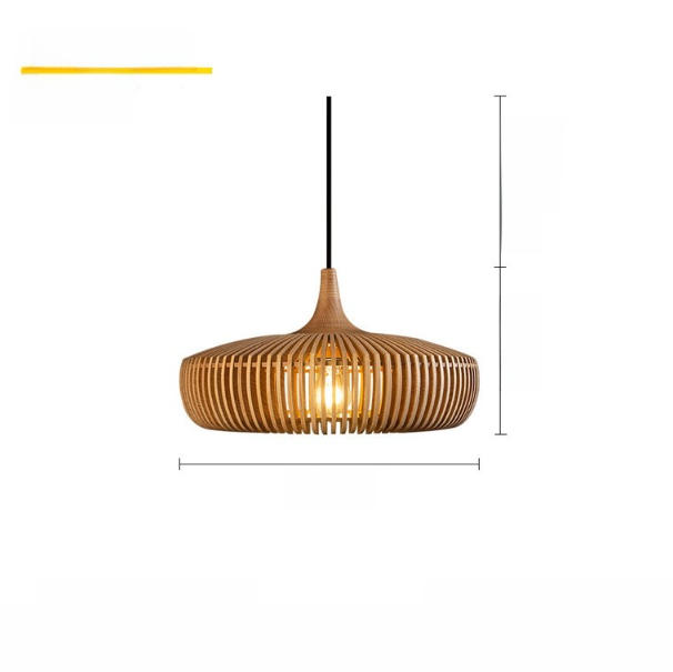 Wood chandelier lamp
