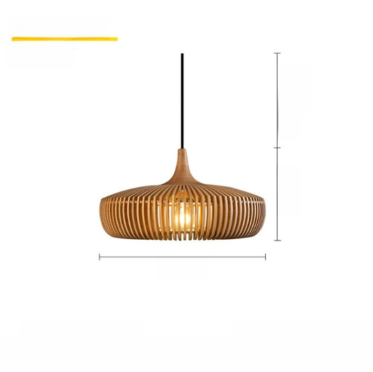 Wood chandelier lamp